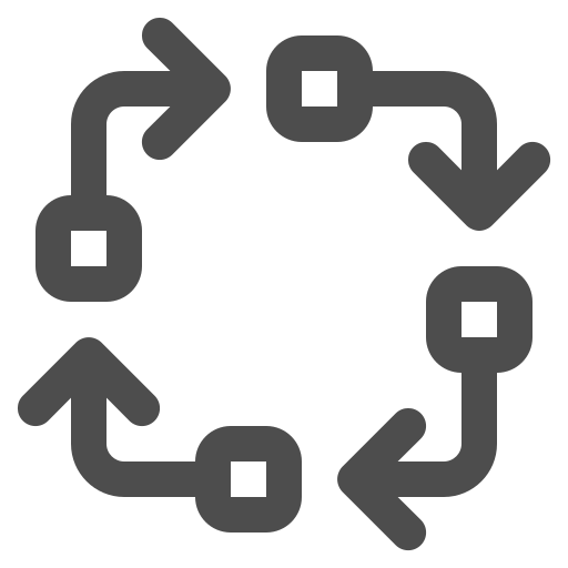 Arrows, loop, phases, process icon