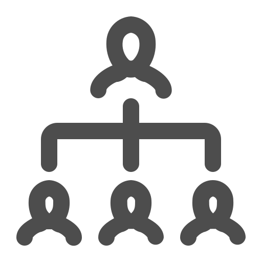 Hierarchy, people, team, vertical icon