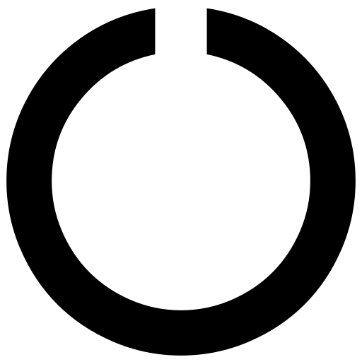 Circle, notch, o icon