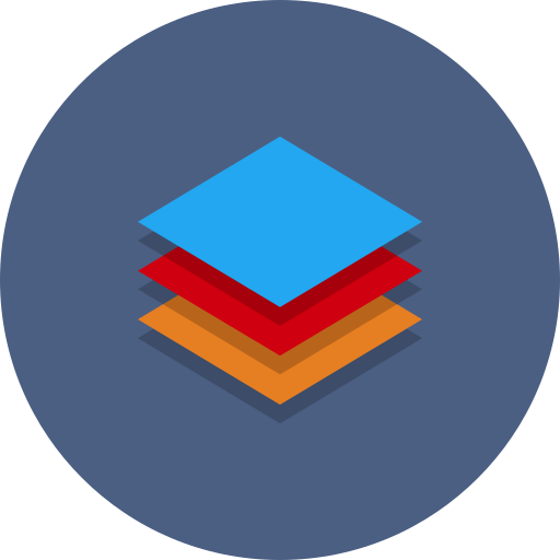 Stack, abstract, data, type icon