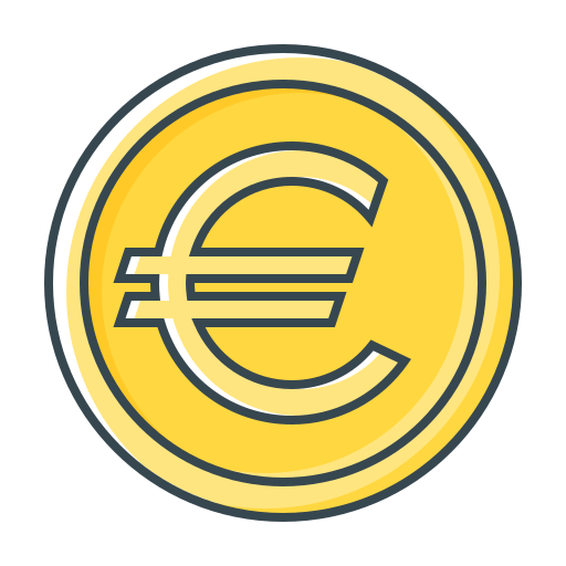 Coin, currency, eur, euro icon