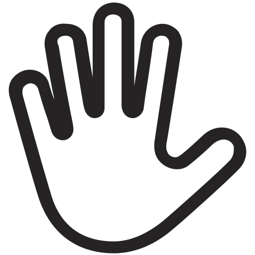 Hand, stop, gestures, touch, hand gesture icon