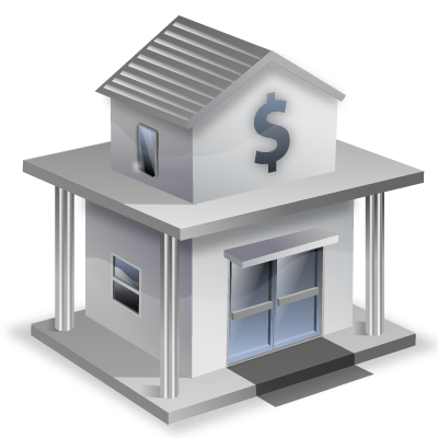 Accounting, bank, house icon