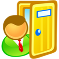 Door, exit, sign in icon
