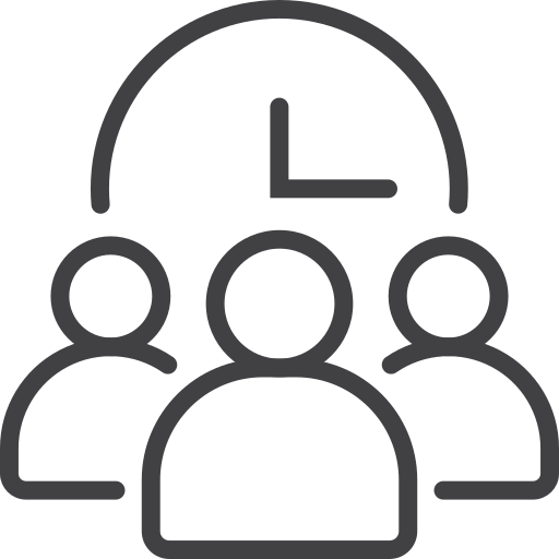 Clock, management, organization, time, user icon
