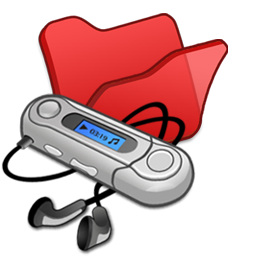 Folder, mymusic, red icon