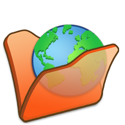 Folder, internet, orange icon