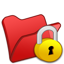 Folder, locked, red icon