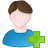 Add, male, user icon