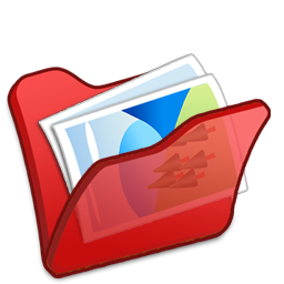 Folder, mypictures, red icon