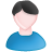 Blue, male, user, white icon