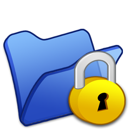 Blue, folder, locked icon