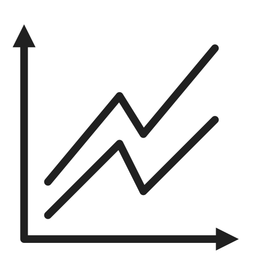 Line, chart, parallel icon