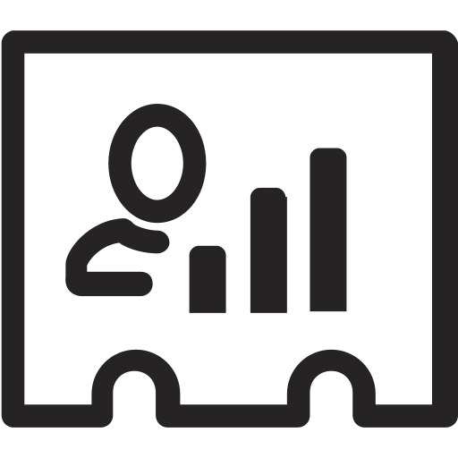Figures, profile, statistics, analytics, card icon