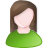 Female, green, user, white icon