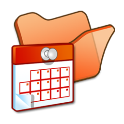 Folder, orange, scheduled, tasks icon