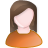 Female, orange, user, white icon