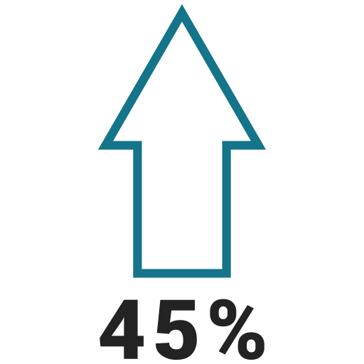 Forty five, graphic, info, ninty, percent icon