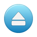 Blue, eject icon