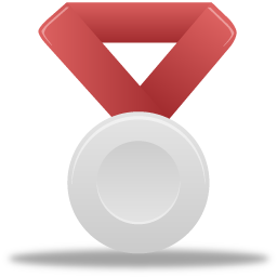 Metal, red, silver icon