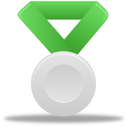 Green, metal, silver icon
