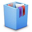 Blue, full, trash icon