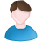 Blue, male, user, white icon