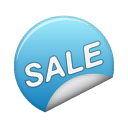 Sticker, blue, sale icon