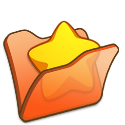 Favourite, folder, orange icon