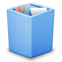 Blue, full, trash icon