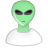 Alien, features, grey, user icon