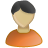 Male, olive, orange, user icon