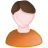 Male, orange, user, white icon