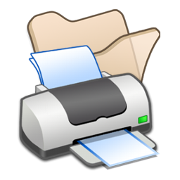 Beige, folder, printer icon