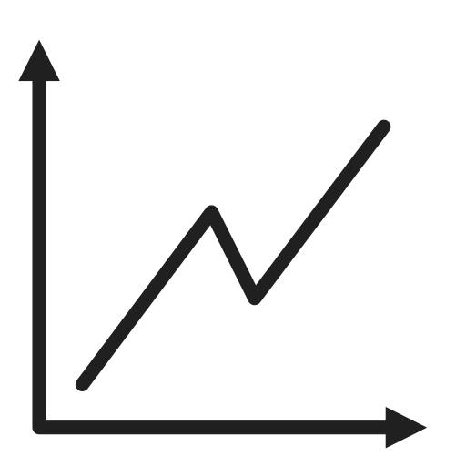 Line, chart, revenue icon
