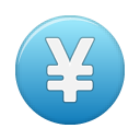 Blue, currency, yuan icon