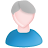 Blue, grey, male, user, white icon