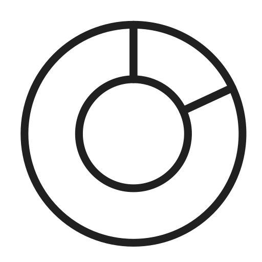Donut, chart, piece icon