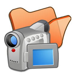 Folder, orange, videos icon