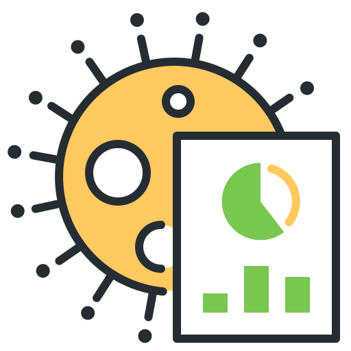 Analytics, coronavirus, spreading, statistics icon