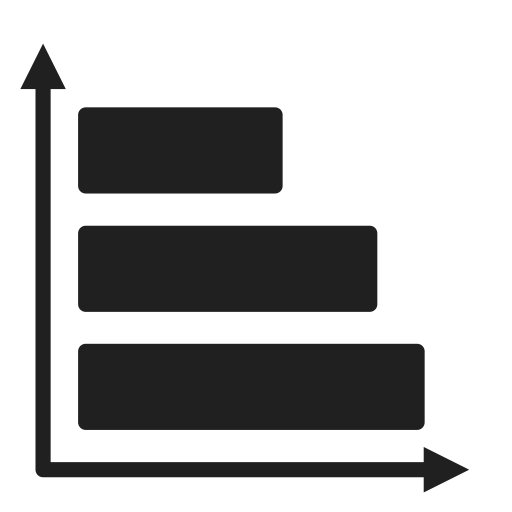 Bar, chart, horizontal, sorted, revenue icon