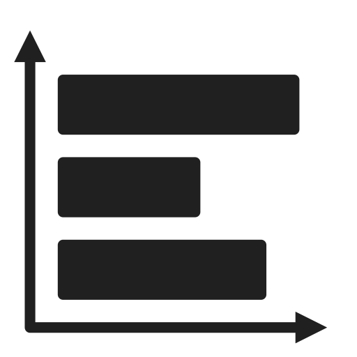 Bar, chart, horizontal, revenue icon