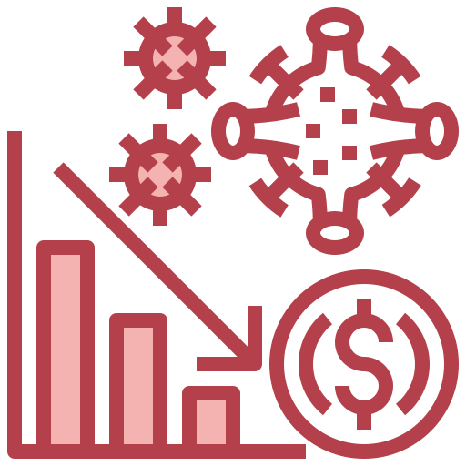 Coronavirus, down, graphic, marketing, statistics icon