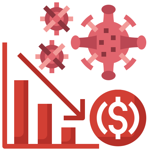 Coronavirus, down, graphic, marketing, statistics icon