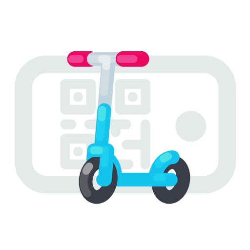 Electric, phone, app, scooter, rent, qr, kick icon