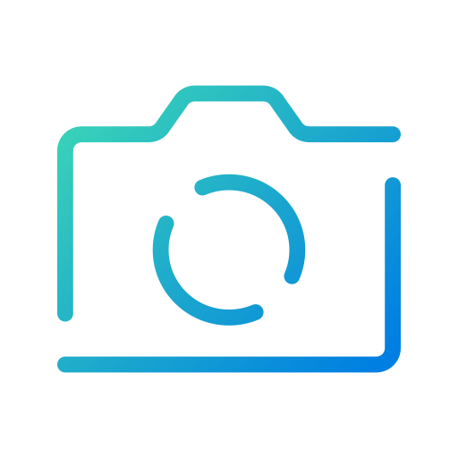 App, camera, lens, mobile, open line, photography, shot icon