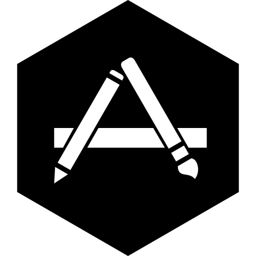App, hexagon, media, social, store icon