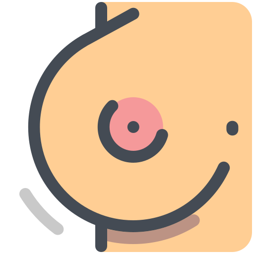 Breast, danger, emoji, freak, nipple, woman icon
