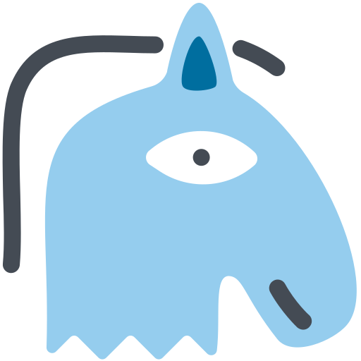 Beast, blue, danger, emoji, freak, horse icon