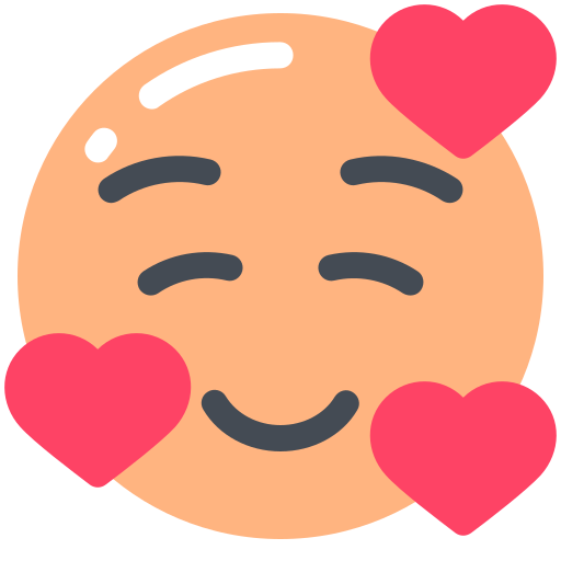 Face, hearts, smiling, with icon